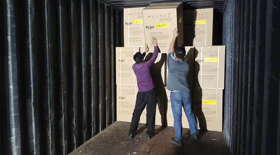 挑燈夜戰，順利完成客戶(hù)Argos的滾筒干衣機出貨