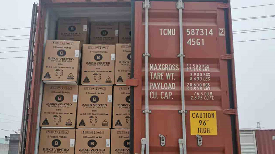 年底沖刺！順利完成英國Russell hobbs客戶(hù)的滾筒干衣機出貨