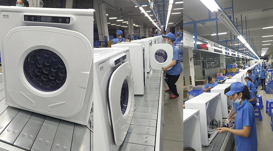 現場(chǎng)圖示！家用干衣機工廠(chǎng)生產(chǎn)線(xiàn)組成