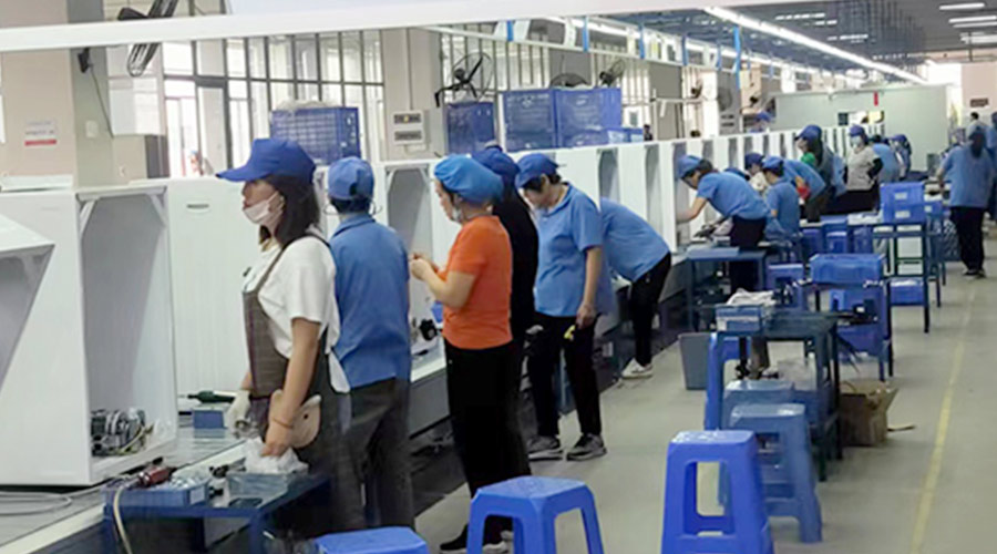 生產(chǎn)實(shí)況！金環(huán)電器開(kāi)展客戶(hù)TCL滾筒衣服烘干機生產(chǎn)